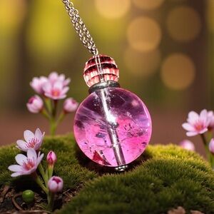 Stunning .925 Pendant with large round AMETHYST w/stunning Swarovski Necklace